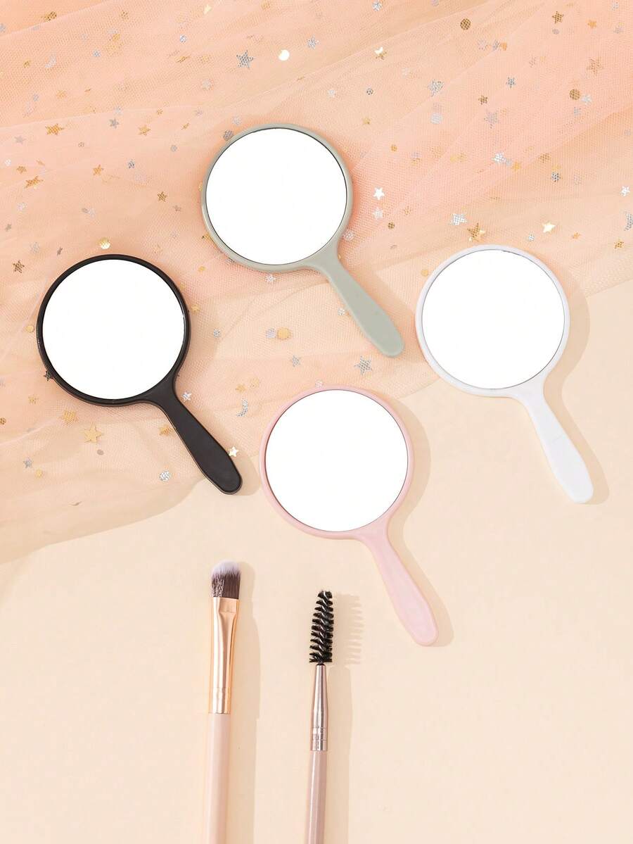 1pc/5pcs/10pcs/30pcs/50pcs/90pcs/100pcs Handheld Small Mirror, Cute Makeup Mirror For Student Dorm, Travel Essential Pocket Mirror, Outdoor Makeup Mirror - Multicolor - View 1