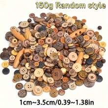10/30/50/80/100/120/150/260克混合装木质纽扣，圆形工艺纽扣，缝纫纽扣，适用于DIY纽扣彩绘、手工饰品等。 - 彩色 - 查看 21