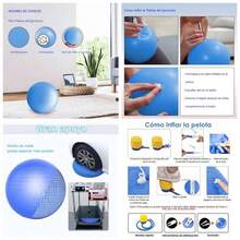 2pcs Pelota Pilates Incluye Pelota Yoga de 65cm y Pilates Ball de 25cm, Pelota para Embarazadas Antideslizante y Antichoque, Pelotas para Ejercicio chica Antipinchazos para Deportes, Fitness - Azul - Ver 1