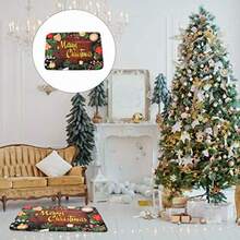 YQQ DOITOOL 1Pc Creativo Navidad Piso Mat Hogar Impresión Alfombra Único Hogar Suministro de Navidad Decoraciones de Navidad Adornos de Navidad5735 - ColorVariado - Ver 2