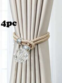 1/2/4 luksusowe kryształowe zawieszki z poliestru do zasłon, odpowiednie do mocowania i dekoracji zasłon, dostępne w wielu kolorach