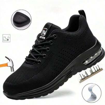 Zapatos De Trabajo De Fibra De Kevlar Ligero De Acero Hombres Y Mujeres Industrial Tenis