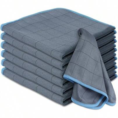 Microfibre Cleaning Cloths, 6 Pack, 500GSM Two-Layer Thickened Towels, Lint Free Super Absorbent Towel, Microfibre Cleaning Cloth For Household And Car Washing, Drying, Polishing, 40x30cm