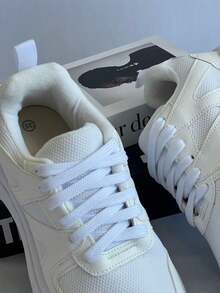 Women's Sneakers, Blogger Style, Paris, Casual And Comfortable - Blanco - Ver 3