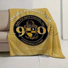 1pc Alpha Phi Alpha Founders' Day Flannel Blanket - Flannel, Suitable For All Seasons, Soft, Special For Sofa, Bed, And Travel Camping, Perfect Gift - 彩色 - 查看 11