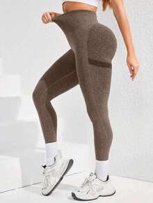 TNTOR Plus Size High Waist Lifting Fitness Pants For Women, High Elasticity Quick Dry Tight Leggings, Peach Butt Mid-Rise Yoga Black Trousers With High Waist Design For Abdomen Slimming, Suitable For Exercising, Cycling Shorts To Enhance Buttocks, Comfortable Shorts For Fitness Enthusiasts - Volcanic Gray - View 3