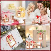 YQQ 250 Piezas de Etiquetas Navideñas Autoadhesivas 2x3" Rollo de Etiquetas de Regalo para Cajas de Sobres Decoraciones Navideñas y Papel de Regalo 6 Estilos Alce Muñeco de Nieve 29394 - 2 - Ver 7