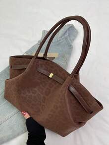 Nova Bolsa Feminina Retrô Fosco De Alta Qualidade Com Estampa De Leopardo, Bolsa Transversal, Bolsa Tote Multifuncional. - Multicolorido - Ver 7
