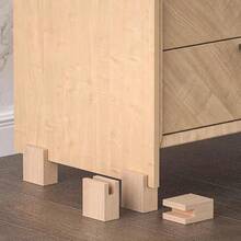 Set Of 2 Wood Bed Risers - 4 Inch Height Pine Furniture Lifts - Default - View 2