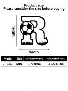 1 pieza Decoración de pared para exteriores, Logotipo inicial, Letra entrelazada de fútbol de metal, Decoración de arte de pared, Decoración de pared de metal clásica de fútbol, Material resistente, Calidad superior, Diseñado con un tema de fútbol, Adecuado para el hogar, la oficina, el dormitorio, la sala de estar, el jardín y otras escenas, Un regalo ideal para los fanáticos del deporte, Una decoración de logotipo de metal personalizada artística y moderna, Una excelente opción para regalos de inauguración de la casa, cumpleaños y días festivos, decoración de habitaciones, decoración de dormitorios, hogar - Multicolor - Ver 105