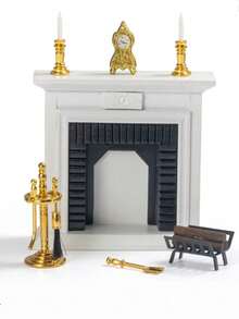 1:12 Puppenhaus Miniatur Kamin Zubehör, schwarzes Metallfeuerholz, BJD Mikro Szenenmodell, Ob11 Fotografie Requisite, Miniatur Spielzeug, Dekor für kleines Zuhause, einzigartige Neuheit Kleinkunst, Stress Relief Spielzeug - Verschiedenfarbig - Übersicht 6