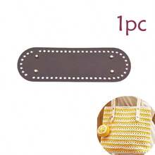 1 pezzo/2/3 pezzi Fondo in pelle PU con borchie, adatto per borse fai-da-te all'uncinetto, borse a tracolla - Fondo rotondo con fori, pratico per la tessitura - Senza fodera, monocromatico, bordi verniciati, progettato per la realizzazione di artigianato, senza accessori di chiusura.