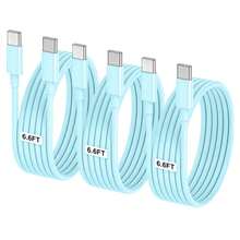 USB-C 轉 Type-C 充電數據線 [3.3ft/6.6ft] 長距離快充線，USB-C 電源線，相容 iPhone 17/16/15 Pro/Pro Plus/Pro Max，相容 Galaxy S26/S25/S24/S23/S22、Pro/Air 等更多機型，手機充電線 - 藍色 - 查看 7