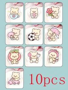 10 st söta tecknade akrylgula björnbroschnålar tillbehör - Multifärgad - Visa 12