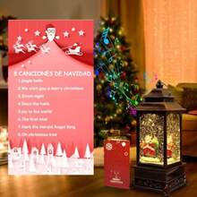 YQQ [Función de Temporizador navideñas RetroLuces de Regalo de Papá Noel 8 música navideña USB o Alimentado por batería 10.6"x 3.9"1234 - Bronce - Ver 3