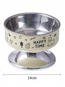 Stainless Steel Elevated Pet Bowl With Neck Protection, Anti-Slip Pad, Detachable & Washable, Large Capacity Dog Food Bowl - 300ml - View 12