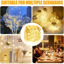 Cadena de luces con pilas, 10 m, 100 ledes, carga USB, con mando a distancia y temporizador, resistente al agua, para interior y exterior, fiesta, boda, Navidad, decoración (blanco cálido) - 1 - Ver 3