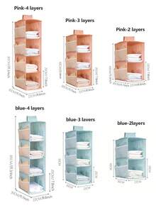 1/2pcs Multi-Functional Hanging Wardrobe Storage Bag, For Storing Clothes, Socks, Underwear, Layered Organization; Can Be Hung On Door - Dorm Essential. Washable, Suitable For Decoration, Holiday, Room, Home, Bedroom, Can Store Dresses, Pants, Shoes, Jeans, Boots, Skirts, Etc. - Multicolor - View 12