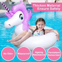 Swimming Ring - Purple - Pool Float, Pool Floats Inflatable Float Pool with Rapid Valves Floaties Swim Rings Summer Toys 5 10 Year Old Toddlers Floating Tubes - Flotador de unicornio morado - Ver 3