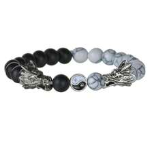 1件装 时尚霸气龙太极阴阳串珠手链 男女通用 绿松石弹力手链 - 彩色 - 查看 5