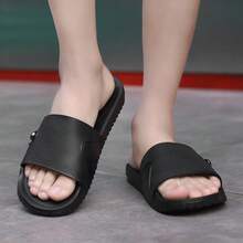2026春夏新款男士家居拖鞋、旅行拖鞋、沙滩凉鞋、休闲拖鞋、便携式旅行人字拖 - 黑色 - 查看 5