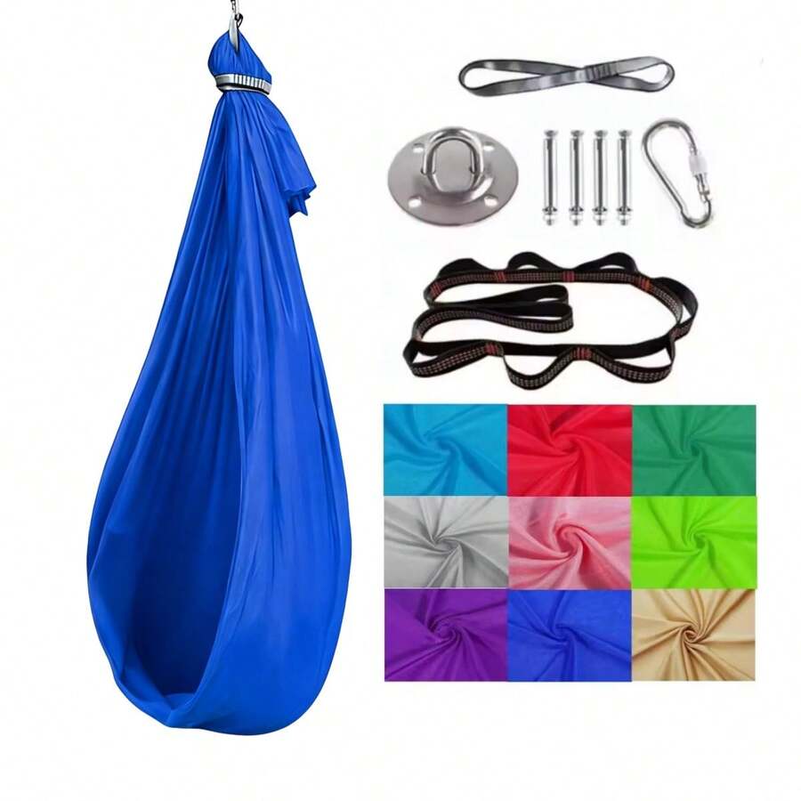 9-Piece Yoga Aerial Hammock Set, Comfortable Woven Fabric Aerial Yoga Swing Suitable For Indoor And Outdoor Recreation - Multicolor - View 1