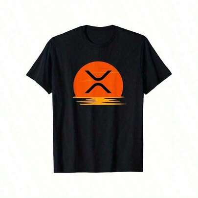 Camiseta de Hombre XRP Crypto Merchandise - Camiseta de Algodón Pesado de 180gsm con Gráfico de Simbolo XRPIP en Negrita, Camiseta Negra para Fans de Criptomonedas - Lavable a Máquina para Uso Diario y Formal (Tallas S-XXXL), Moda Streetwear, Streetwear, Tela Transpirable, Top Casual, Entusiastas de Criptomonedas Sudadera 100% Algodón Pesado
