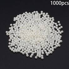 100pcs/Pack ABS Faux Pearl Beads, Hole-Less, For DIY Jewelry Making, Suitable For Bracelets, Necklaces, And Crafts - Pure White/pearl - View 23
