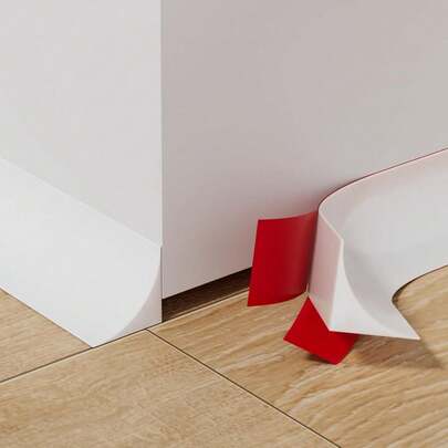 1pc 39.37inch/78.74inch Flexible L-Shaped Quarter Round, Bendable Decorative Mold | Double-Sided Non-Adhesive Peel And Stick Trim For Floor Edges, Wall Corners, Stairs, Cabinets, Bathtub Edging | 0.59"(W)*0.59"(H), White, Wall Molding Trim ﻿