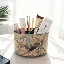 360° Rotating Cosmetic Storage Box, Art Supply Storage Box, Remote Control Holder, 4-Compartment Multi-Functional Pen Holder Desktop Stationery Storage Box (Magpie On A Branch) - Multicolor - View 13