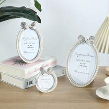 1pc/3Pcs Small Flower Photo Frame, Picture Framework, Baroque Picture Support Desktop Picture Framework, Wedding Decoration Framework, Gift 6 -Inch Home Decoration,Random Inner Paper