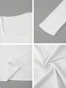 Women's Autumn Sexy Slim-Fit Long-Sleeve Knit Christmas T-Shirt - White - View 11