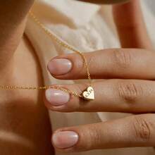 1pc Customized Engraved Heart Pendant Necklace, Special Date Necklace, Personalized Love Pendant, Engraved Love Necklace, Name And Date Jewelry Gift