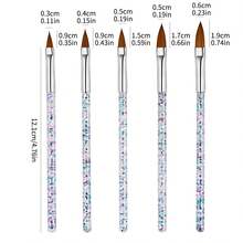 美甲画笔套装 丙烯酸法式眼线笔 UV凝胶指甲油绘画画笔 美甲点钻笔 美甲画笔全套 美甲设计套装 美甲工具 - 彩色 - 查看 7