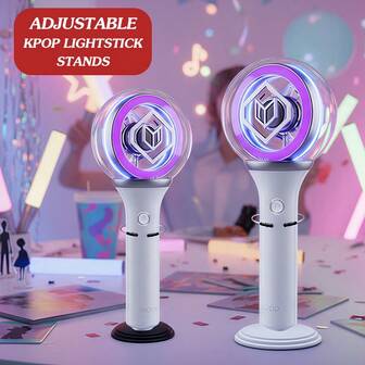 K-Pop应援棒支架 - 应援棒收纳架，可调节应援棒支撑架，适用于K-Pop粉丝的通用应援棒，可用于收藏展示和整理，也可用于派对游戏和活动、圣诞节等场合。