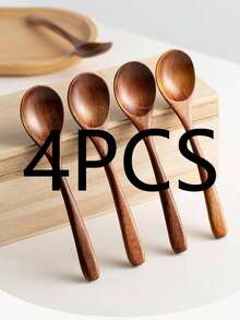 8pcs 7inch/18cm Small Wooden Honey Spoons, Elegant Wooden Spoons For Tea, Coffee, Dessert, Home Dining