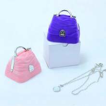 A Stylish Handbag-Shaped Jewelry Box, Velvet Ring/Necklace Packaging, Elegant Accessory Gift Box, Needs Hand Washing - Multicolor - View 3