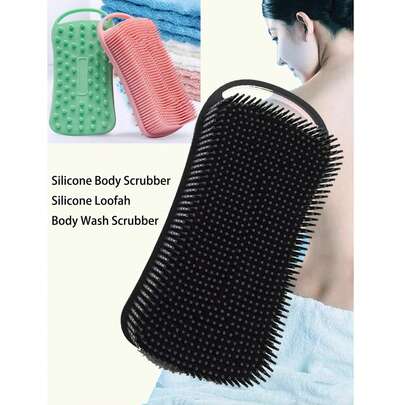 Multifunctional Silicone Body Scrubber, 2-In-1 Design - Soft Silicone Loofah For Sensitive Skin, Silicone Scalp Massager For Shower Use, Easy To Clean & Rich In Lather