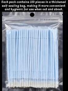 1000/500/100pcs Disposable Eyelash Brushes, Eyelash Extension Cleaning Brushes, Disposable Eyelash Applicator Wands, Soft Flocked Eyelash Care Cotton Swabs, Disposable Daily Cleaning Swabs, Suitable For Eyelash Extension, Eyelash Cleaning, Glue Residue Removal, Makeup Use, Mascara Removal And Eyebrow Grooming, Professional Eyelash Extension Cleaning Tools, Essential Makeup Tools For Home/Salon Use - Black - View 10