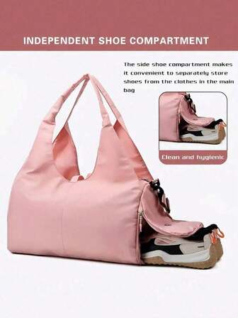 1pc Women's Yoga Bag, Sports And Fitness Training Bag, Stylish Short-Distance Luggage Bag, Large Capacity Travel Bag, Lightweight Travel Storage Bag, Durable Nylon Material, Adjustable Shoulder Strap, Gym Bag, Women's Backpack, Women's Sports Backpack, Dry And Wet Separate Shoe Compartment, Short-Distance Travel Bag Storage Bag, Outdoor Fitness Portable Bag, Ultralight Yoga Sports Large Travel Backpack