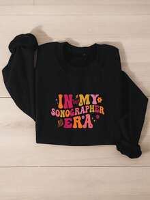 [Sporty Sweatshirt]STM-574 In My Sonographer Era Sweatshirt, Sonographer Cute Girlie Design Sweatshirt, Sonographer Gifts, Cute Sweater For Sonographer, Radiology Shirts, Radiology Gift - 黑色 - 查看 2