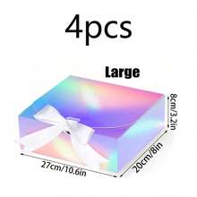 10个装 - 带盖炫彩礼盒，伴郎求婚礼盒，豪华炫彩礼盒（含丝带），适用于婚礼礼盒、生日礼盒、派对礼盒、圣诞礼盒、伴娘礼盒、毕业礼物、情人节礼盒