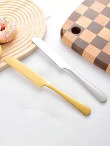 1件/2件镀金不锈钢蛋糕铲，婚礼蛋糕切割套装，高级蛋糕切割套装，精致刀齿铲，家用三角带齿铲，加厚长柄烘焙披萨铲 - 彩色 - 查看 5