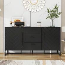 Storage Cabinets - Black + MDF - View 4