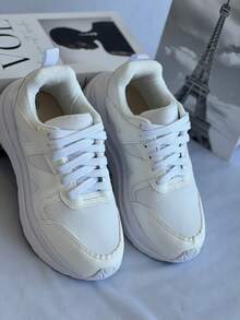 Women's Sneakers, Blogger Style, Paris, Casual And Comfortable - Blanco - Ver 6