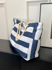 Large Waterproof Beach Tote Bag, Zipper Closure Beach Bag, Waterproof Pool Bag, Big Handbag For Women - Navy Blue - View 10