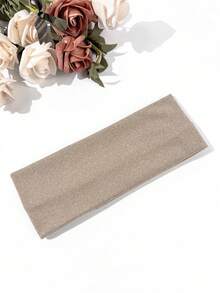 1件装针织弹力运动街头酷炫头带休闲健身发带头巾吸汗带，适合学校、大学、秋冬季节，女士度假装扮必备，优雅围巾女士头巾柔软头巾 - 棕色 - 查看 7