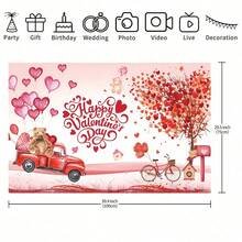 Fondo de banner con diseño de globo con forma de corazón y oso de peluche para el Día de San Valentín, decoración interior y exterior, aniversario, telón de fondo fotográfico, boda, planificación de eventos, regalo perfecto