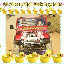 50/20/10pcs Mini Yellow Duck Keychain Set - Cute Rubber Ducky Bag Charms For Keys, Backpacks, Phone Straps | Adorable Bulk Party Favors, Goodie Bag Fillers For Birthdays, Wedding Decor. - Multicolor - View 3