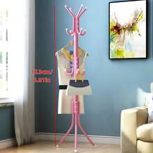 Standing Coat And Hat Rack With 12 Hooks - Multiple Colors Available - Multicolor - View 12